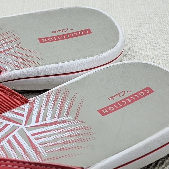 Clarks Women's Coral Synthetic Brinkley Bree Flip-Flops Sandals - 11M - Picture 7 of 8